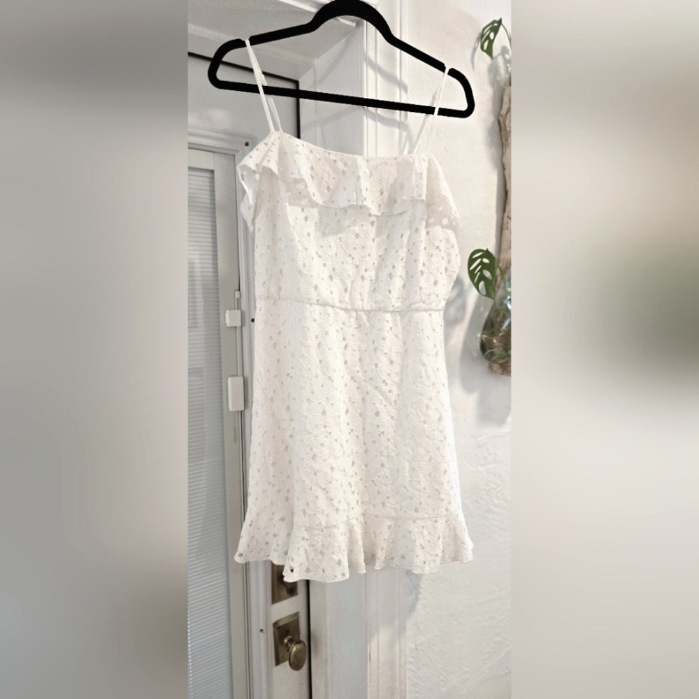 NWT Francesca's White Cotton Eyelet Dress Size Large